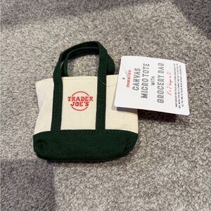 Trader Joe's Canvas Micro Tote Bag (Green)